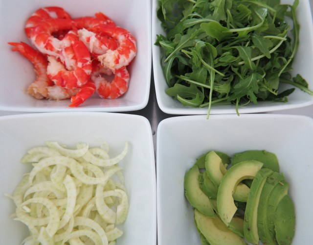 Key ingredients ready to be plated